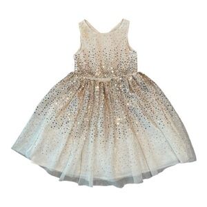 H&M cream with gold sequins party dress
